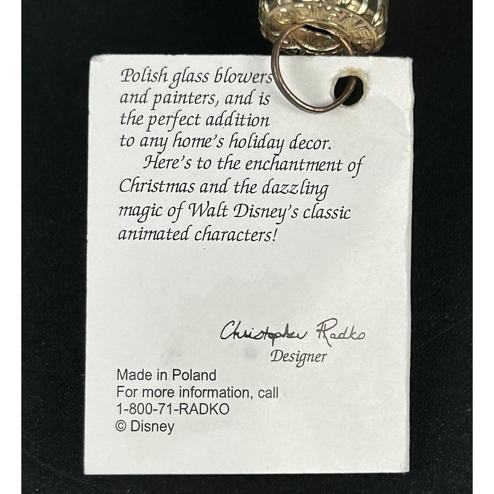 Christopher Radko Disney Goofy Tree Glass Ornament 1997 Mickey & Co Box Tag - Picture 5 of 10